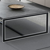 Modern Steel Trestle Base Rectangular Wood Table Top Coffee Table Clearhalo 'Coffee & Accent Tables' 'Coffee Tables' 'coffee_tables' 'furn' 'furn_coffee_tables' 'Furniture' 'furniture_coffee_tables' 'Living Room Furniture' 5073090