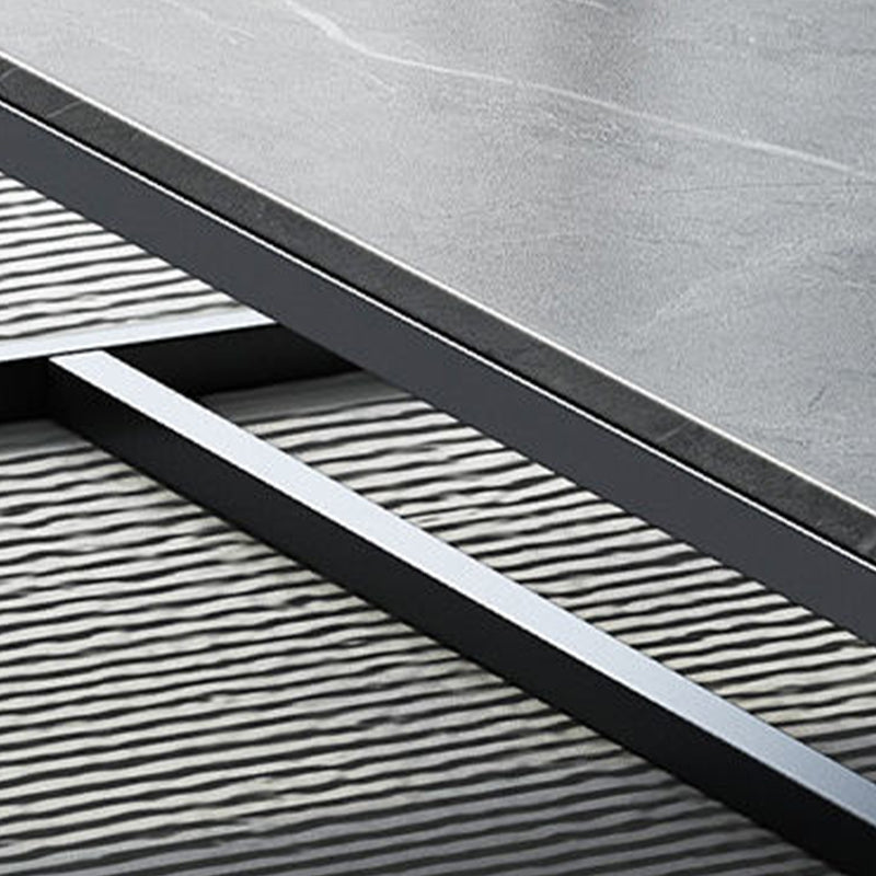 Modern Steel Trestle Base Rectangular Wood Table Top Coffee Table Clearhalo 'Coffee & Accent Tables' 'Coffee Tables' 'coffee_tables' 'furn' 'furn_coffee_tables' 'Furniture' 'furniture_coffee_tables' 'Living Room Furniture' 5073091