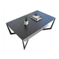Modern Style Cocktail Table Rock Slate Top with Storage Rack Rectangular Coffee Table 31.5"L x 16"W x 16.5"H Black Gold Clearhalo 'Coffee & Accent Tables' 'Coffee Tables' 'coffee_tables' 'furn' 'furn_coffee_tables' 'Furniture' 'furniture_coffee_tables' 'Living Room Furniture' 5073110