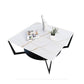 Modern Style Cocktail Table Rock Slate Top with Storage Rack Rectangular Coffee Table White Gold Clearhalo 'Coffee & Accent Tables' 'Coffee Tables' 'coffee_tables' 'furn' 'furn_coffee_tables' 'Furniture' 'furniture_coffee_tables' 'Living Room Furniture' 5073117