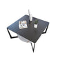 Modern Style Cocktail Table Rock Slate Top with Storage Rack Rectangular Coffee Table 31.5"L x 31.5"W x 20"H Black Gold Clearhalo 'Coffee & Accent Tables' 'Coffee Tables' 'coffee_tables' 'furn' 'furn_coffee_tables' 'Furniture' 'furniture_coffee_tables' 'Living Room Furniture' 5073118