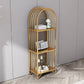 Modern Style Bookcase Standard Metal Closed Back Bookshelf for Home 15.7"L x 9.8"W x 45.7"H Gold Clearhalo 'Bookcases' 'furn' 'furn_bookcases' 'Furniture' 'furniture_bookcases' 'Office Furniture' 5073864