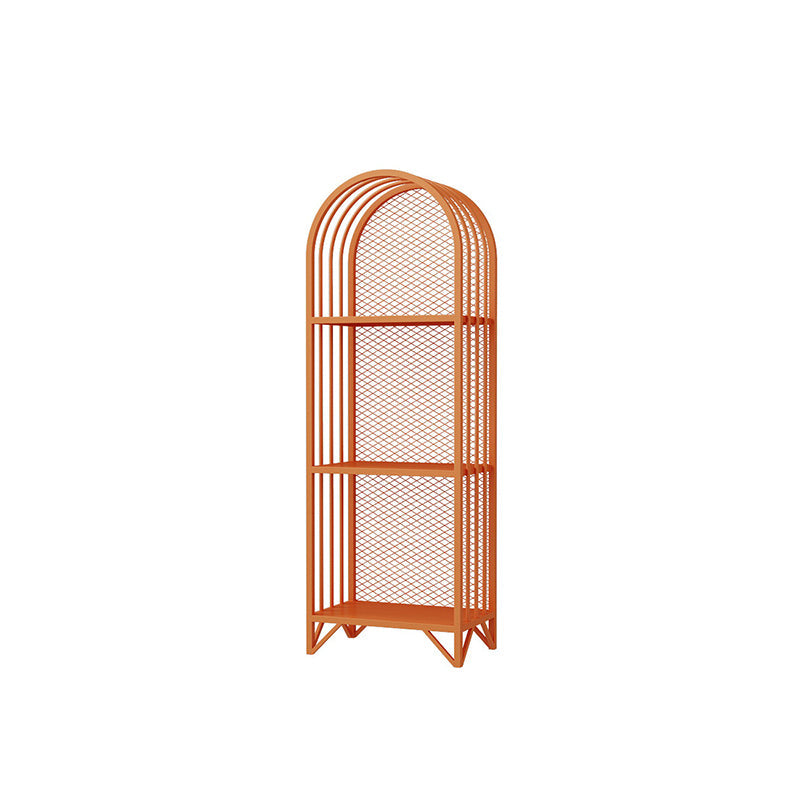 Modern Style Bookcase Standard Metal Closed Back Bookshelf for Home 15.7"L x 9.8"W x 45.7"H Orange Clearhalo 'Bookcases' 'furn' 'furn_bookcases' 'Furniture' 'furniture_bookcases' 'Office Furniture' 5073867
