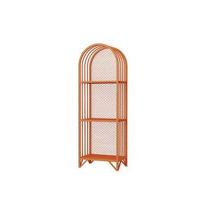 Modern Style Bookcase Standard Metal Closed Back Bookshelf for Home 15.7"L x 9.8"W x 45.7"H Orange Clearhalo 'Bookcases' 'furn' 'furn_bookcases' 'Furniture' 'furniture_bookcases' 'Office Furniture' 5073867