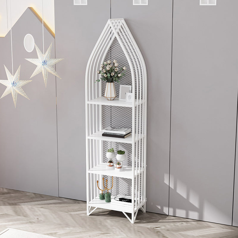 Modern Style Bookcase Standard Metal Closed Back Bookshelf for Home 15.7"L x 9.8"W x 59.8"H White Clearhalo 'Bookcases' 'furn' 'furn_bookcases' 'Furniture' 'furniture_bookcases' 'Office Furniture' 5073869