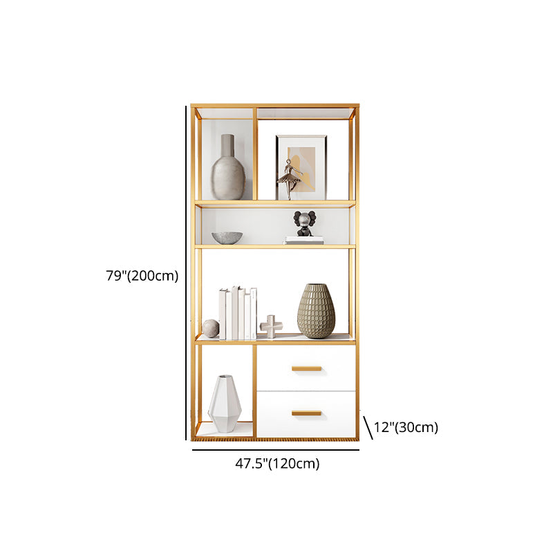 78.74"H Bookshelf Contemporary Style Bookcase with 2 Drawers for Home Office Clearhalo 'Bookcases' 'furn' 'furn_bookcases' 'Furniture' 'furniture_bookcases' 'Office Furniture' 5073890