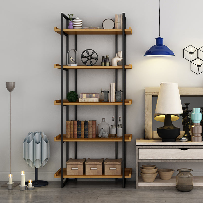 Metal Etagere Bookcase Contemporary Open Back Book Shelf for Home Office 31.5"L x 11.8"W x 72.8"H Clearhalo 'Bookcases' 'furn' 'furn_bookcases' 'Furniture' 'furniture_bookcases' 'Office Furniture' 5073891