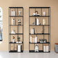 76.77"H Bookshelf Contemporary Style Open Back Black Bookcase for Home Office Clearhalo 'Bookcases' 'furn' 'furn_bookcases' 'Furniture' 'furniture_bookcases' 'Office Furniture' 5073909