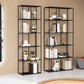 76.77"H Bookshelf Contemporary Style Open Back Black Bookcase for Home Office Clearhalo 'Bookcases' 'furn' 'furn_bookcases' 'Furniture' 'furniture_bookcases' 'Office Furniture' 5073912