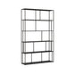 76.77"H Bookshelf Contemporary Style Open Back Black Bookcase for Home Office 47.2"L x 11.8"W x 76.8"H Gloss Black Clearhalo 'Bookcases' 'furn' 'furn_bookcases' 'Furniture' 'furniture_bookcases' 'Office Furniture' 5073918
