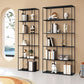 76.77"H Bookshelf Contemporary Style Open Back Black Bookcase for Home Office Clearhalo 'Bookcases' 'furn' 'furn_bookcases' 'Furniture' 'furniture_bookcases' 'Office Furniture' 5073921