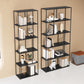 76.77"H Bookshelf Contemporary Style Open Back Black Bookcase for Home Office Clearhalo 'Bookcases' 'furn' 'furn_bookcases' 'Furniture' 'furniture_bookcases' 'Office Furniture' 5073923