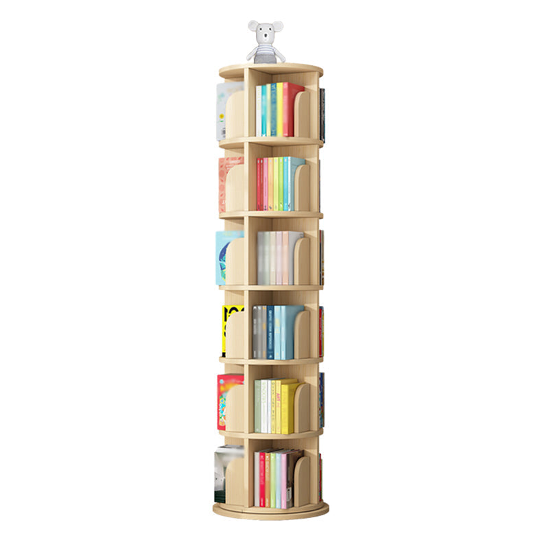 Contemporary Style Bookshelf Natural Solid Wood Bookcase for Home Office 19.3"L x 19.3"W x 75.4"H Clearhalo 'Bookcases' 'furn' 'furn_bookcases' 'Furniture' 'furniture_bookcases' 'Office Furniture' 5073936