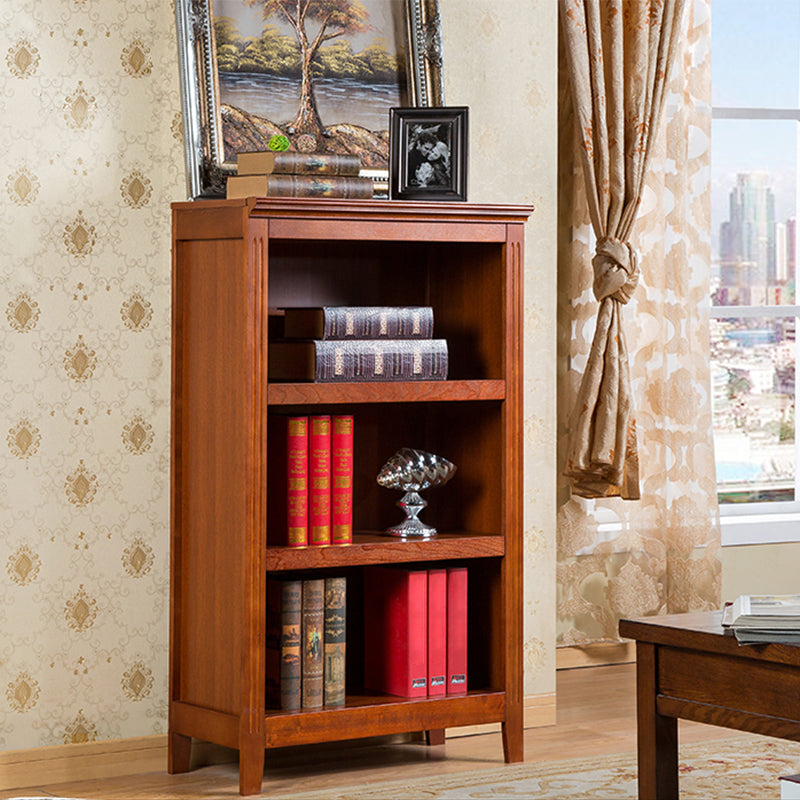 Contemporary Style Bookshelf Solid Wood Closed Back Bookcase for Office and Home 28.3"L x 13.6"W x 48"H Brown Clearhalo 'Bookcases' 'furn' 'furn_bookcases' 'Furniture' 'furniture_bookcases' 'Office Furniture' 5073988