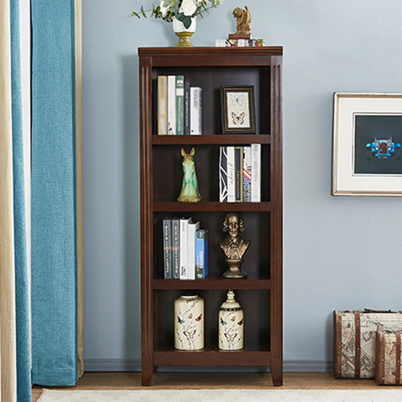 Contemporary Style Bookshelf Solid Wood Closed Back Bookcase for Office and Home 23.6"L x 13.6"W x 60.2"H Coffee Clearhalo 'Bookcases' 'furn' 'furn_bookcases' 'Furniture' 'furniture_bookcases' 'Office Furniture' 5073992