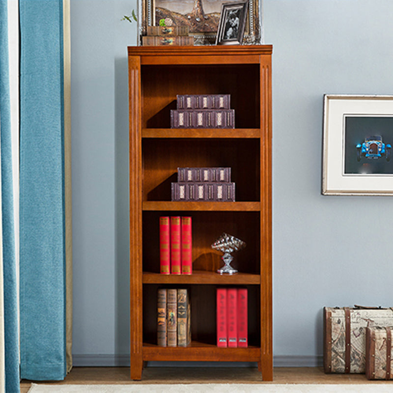 Contemporary Style Bookshelf Solid Wood Closed Back Bookcase for Office and Home 23.6"L x 13.6"W x 60.2"H Brown Clearhalo 'Bookcases' 'furn' 'furn_bookcases' 'Furniture' 'furniture_bookcases' 'Office Furniture' 5073993