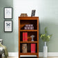 Contemporary Style Bookshelf Solid Wood Closed Back Bookcase for Office and Home 23.6"L x 13.6"W x 48"H Brown Clearhalo 'Bookcases' 'furn' 'furn_bookcases' 'Furniture' 'furniture_bookcases' 'Office Furniture' 5074000
