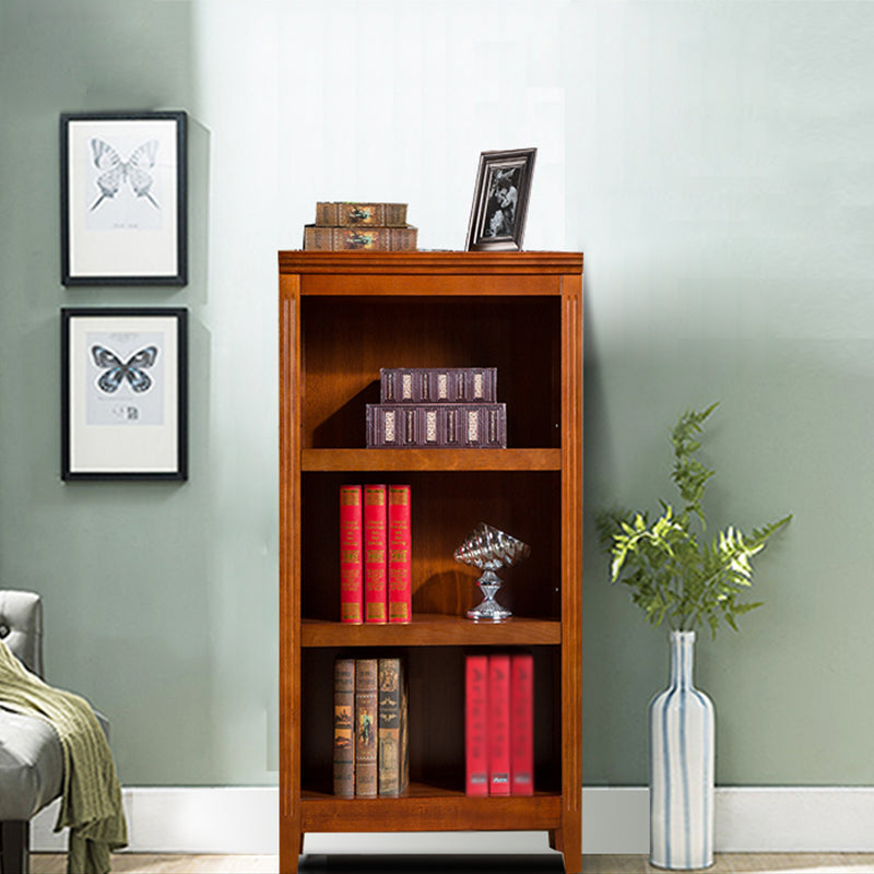 Contemporary Style Bookshelf Solid Wood Closed Back Bookcase for Office and Home 23.6"L x 13.6"W x 48"H Brown Clearhalo 'Bookcases' 'furn' 'furn_bookcases' 'Furniture' 'furniture_bookcases' 'Office Furniture' 5074000
