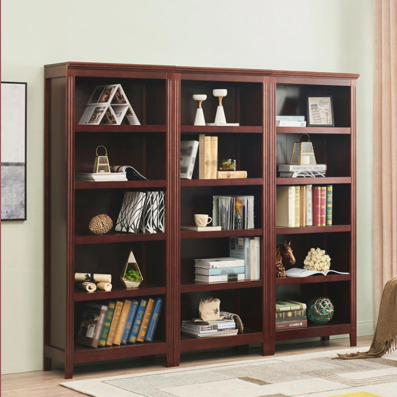 Contemporary Style Bookshelf Solid Wood Closed Back Bookcase for Office and Home Clearhalo 'Bookcases' 'furn' 'furn_bookcases' 'Furniture' 'furniture_bookcases' 'Office Furniture' 5074003
