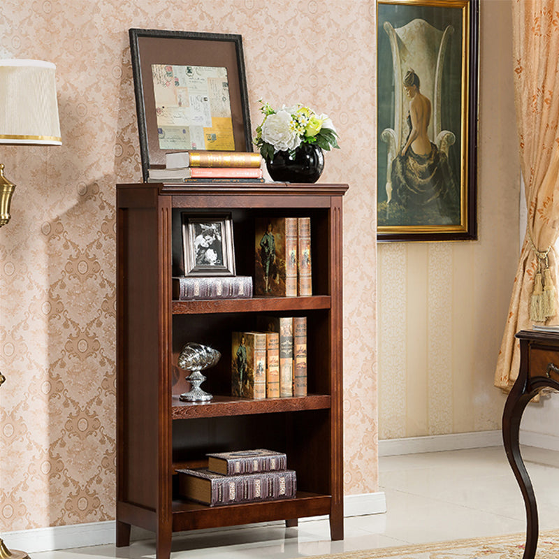 Contemporary Style Bookshelf Solid Wood Closed Back Bookcase for Office and Home 28.3"L x 13.6"W x 48"H Coffee Clearhalo 'Bookcases' 'furn' 'furn_bookcases' 'Furniture' 'furniture_bookcases' 'Office Furniture' 5074005
