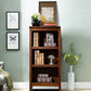 Contemporary Style Bookshelf Solid Wood Closed Back Bookcase for Office and Home 23.6"L x 13.6"W x 48"H Coffee Clearhalo 'Bookcases' 'furn' 'furn_bookcases' 'Furniture' 'furniture_bookcases' 'Office Furniture' 5074006
