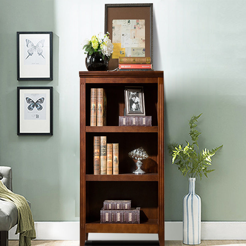 Contemporary Style Bookshelf Solid Wood Closed Back Bookcase for Office and Home 23.6"L x 13.6"W x 48"H Coffee Clearhalo 'Bookcases' 'furn' 'furn_bookcases' 'Furniture' 'furniture_bookcases' 'Office Furniture' 5074006
