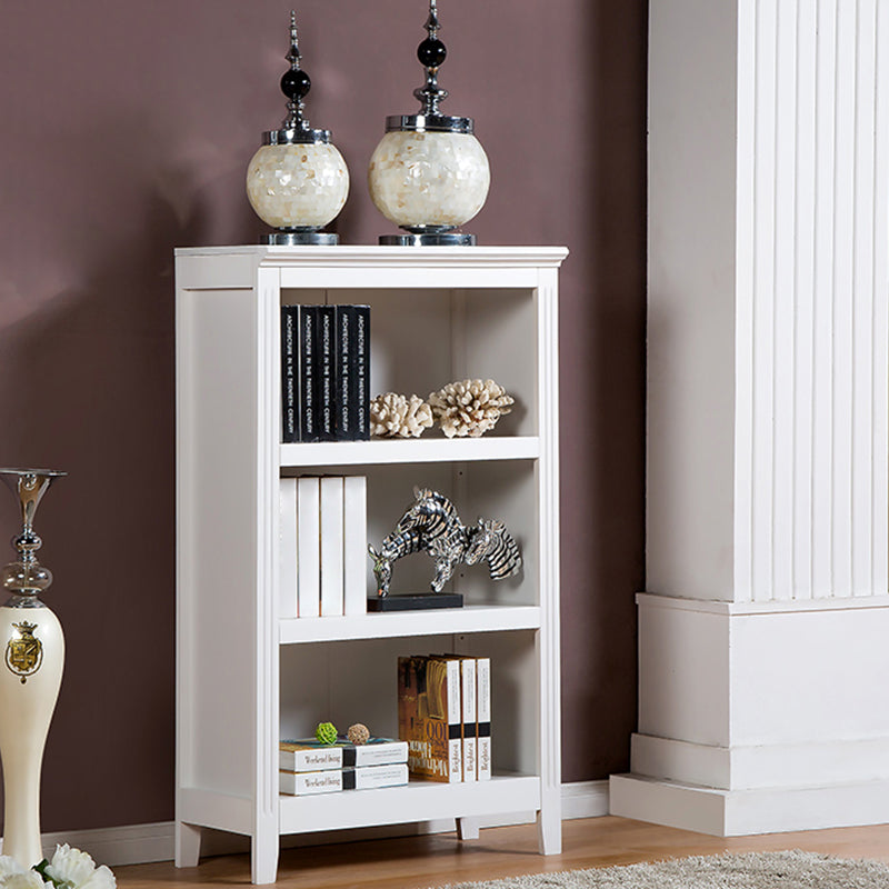 Contemporary Style Bookshelf Solid Wood Closed Back Bookcase for Office and Home 28.3"L x 13.6"W x 48"H White Clearhalo 'Bookcases' 'furn' 'furn_bookcases' 'Furniture' 'furniture_bookcases' 'Office Furniture' 5074007