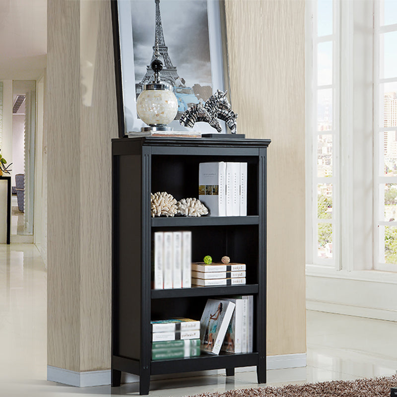 Contemporary Style Bookshelf Solid Wood Closed Back Bookcase for Office and Home 28.3"L x 13.6"W x 48"H Black Clearhalo 'Bookcases' 'furn' 'furn_bookcases' 'Furniture' 'furniture_bookcases' 'Office Furniture' 5074008