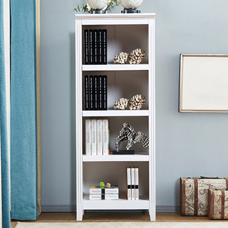 Contemporary Style Bookshelf Solid Wood Closed Back Bookcase for Office and Home 23.6"L x 13.6"W x 60.2"H White Clearhalo 'Bookcases' 'furn' 'furn_bookcases' 'Furniture' 'furniture_bookcases' 'Office Furniture' 5074009