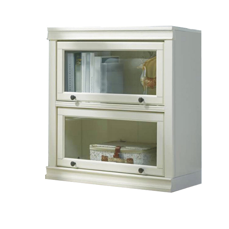 Contemporary Style Bookshelf with Door White Bookcase for Office and Study Room 31.5"L x 12.8"W x 33.5"H Clearhalo 'Bookcases' 'furn' 'furn_bookcases' 'Furniture' 'furniture_bookcases' 'Office Furniture' 5074016