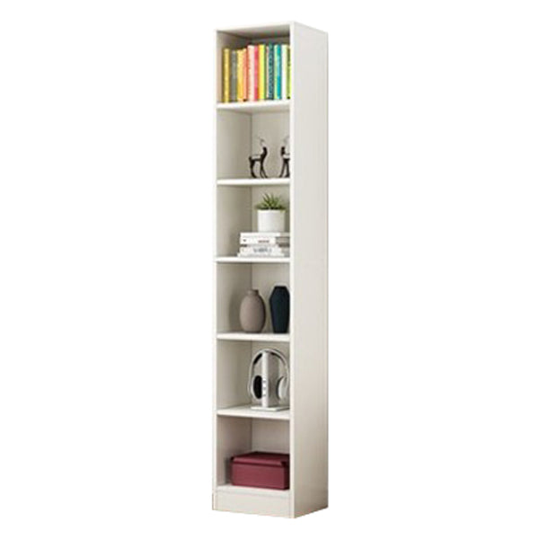 Manufactured Wood Standard Bookshelf Contemporary Closed Back Vertical Bookshelf White 13.8"L x 9.4"W x 70.9"H Bookcases Clearhalo 'Bookcases' 'Furniture' 'furniture_bookcases' 'Office Furniture' 5074039