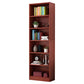 Manufactured Wood Standard Bookshelf Contemporary Closed Back Vertical Bookshelf Red Brown 23.6"L x 9.4"W x 70.9"H Bookcases Clearhalo 'Bookcases' 'Furniture' 'furniture_bookcases' 'Office Furniture' 5074047