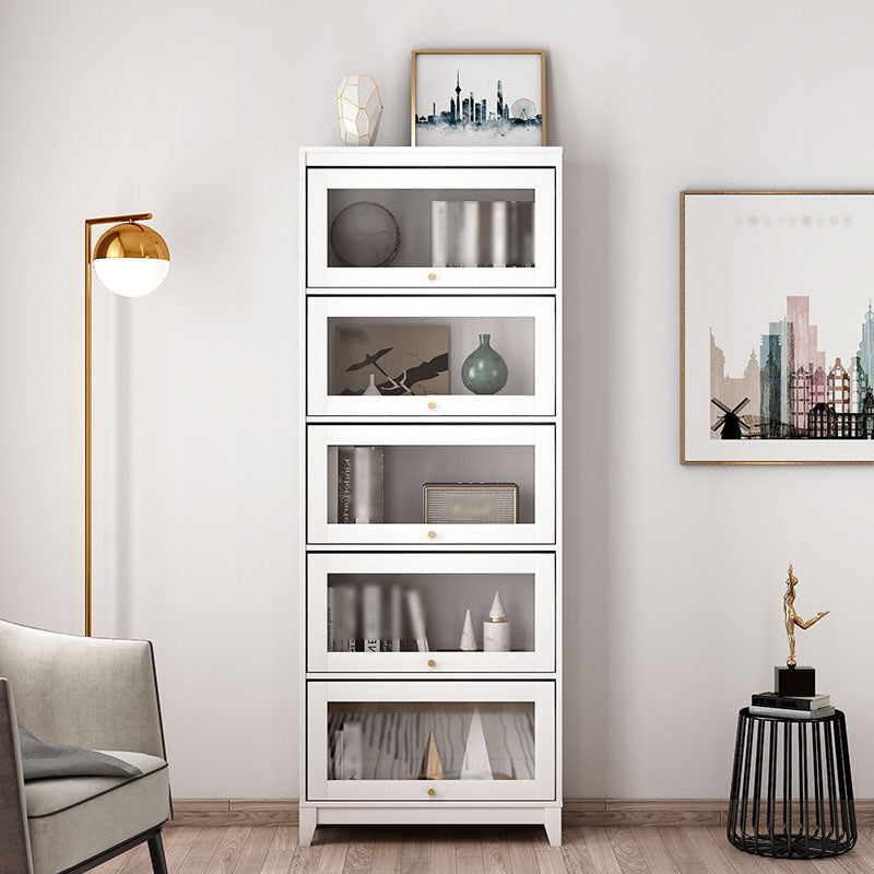 Manufactured Wood Standard Bookcase White Contemporary Bookcase with Glass Doors Clearhalo 'Bookcases' 'furn' 'furn_bookcases' 'Furniture' 'furniture_bookcases' 'Office Furniture' 5074065