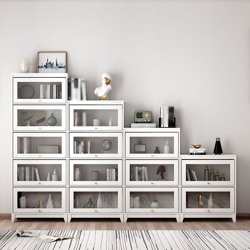 Manufactured Wood Standard Bookcase White Contemporary Bookcase with Glass Doors Clearhalo 'Bookcases' 'furn' 'furn_bookcases' 'Furniture' 'furniture_bookcases' 'Office Furniture' 5074068