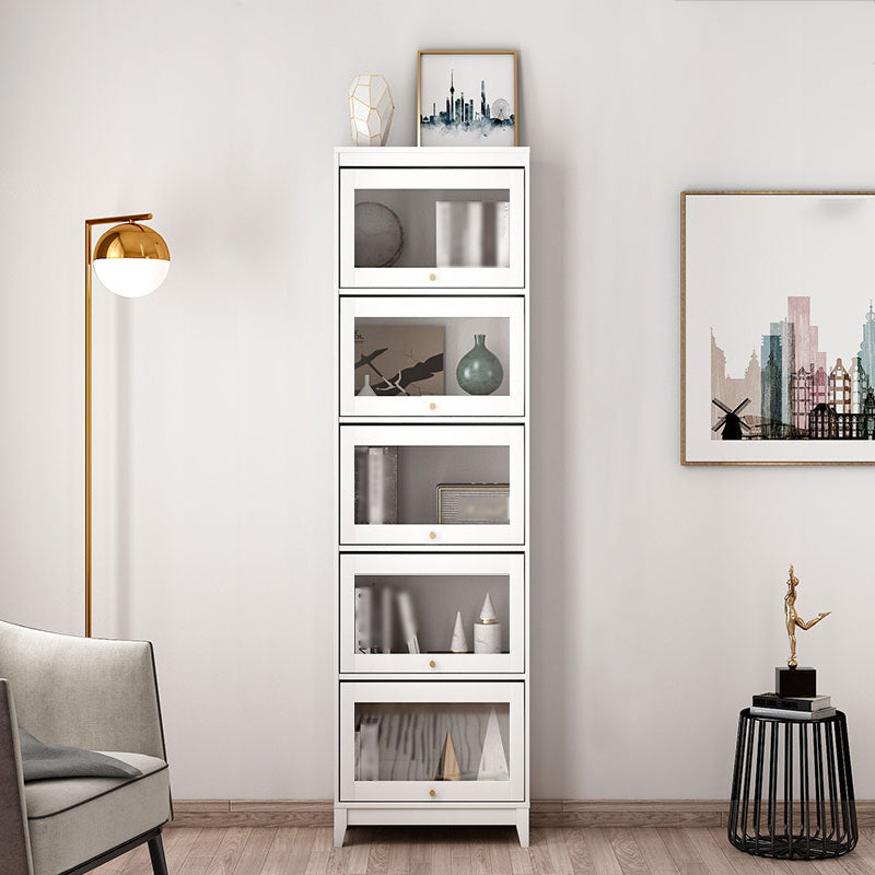Manufactured Wood Standard Bookcase White Contemporary Bookcase with Glass Doors 23.6"L x 11.8"W x 84.2"H Clearhalo 'Bookcases' 'furn' 'furn_bookcases' 'Furniture' 'furniture_bookcases' 'Office Furniture' 5074070