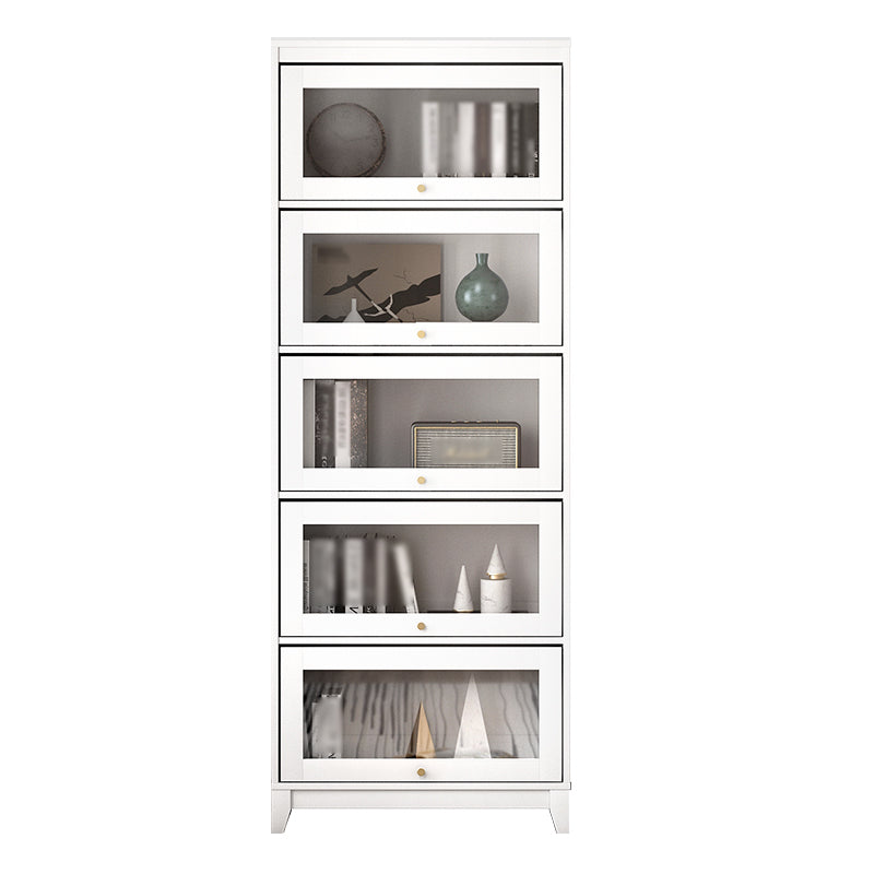 Manufactured Wood Standard Bookcase White Contemporary Bookcase with Glass Doors 31.5"L x 11.8"W x 84.2"H Clearhalo 'Bookcases' 'furn' 'furn_bookcases' 'Furniture' 'furniture_bookcases' 'Office Furniture' 5074071