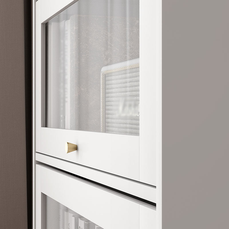 Manufactured Wood Standard Bookcase White Contemporary Bookcase with Glass Doors Clearhalo 'Bookcases' 'furn' 'furn_bookcases' 'Furniture' 'furniture_bookcases' 'Office Furniture' 5074072