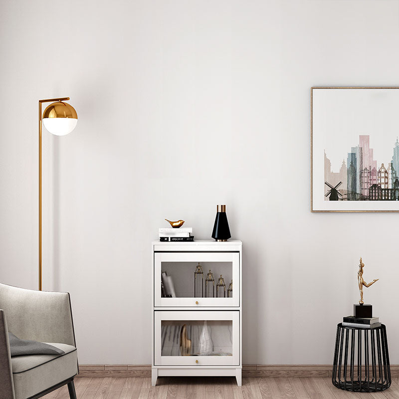 Manufactured Wood Standard Bookcase White Contemporary Bookcase with Glass Doors 23.6"L x 11.8"W x 38.1"H Clearhalo 'Bookcases' 'furn' 'furn_bookcases' 'Furniture' 'furniture_bookcases' 'Office Furniture' 5074076