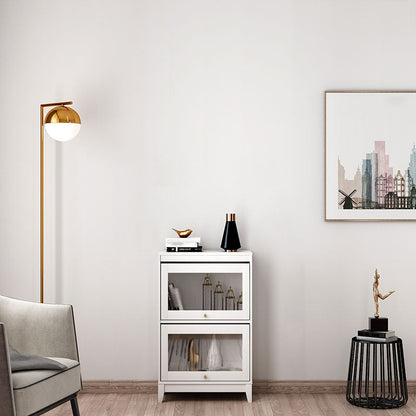 Manufactured Wood Standard Bookcase White Contemporary Bookcase with Glass Doors 23.6"L x 11.8"W x 38.1"H Clearhalo 'Bookcases' 'furn' 'furn_bookcases' 'Furniture' 'furniture_bookcases' 'Office Furniture' 5074076