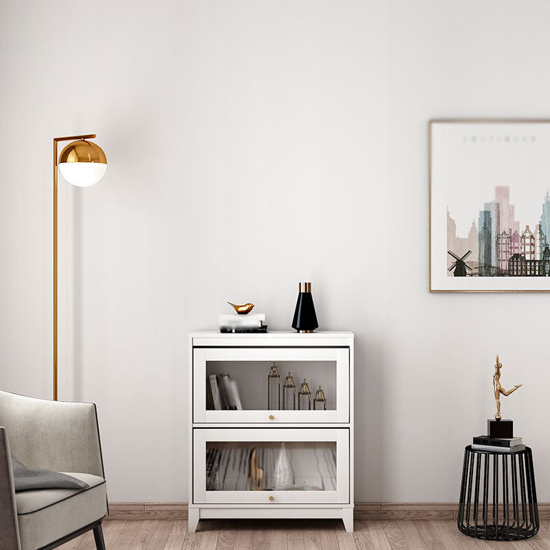 Manufactured Wood Standard Bookcase White Contemporary Bookcase with Glass Doors 31.5"L x 11.8"W x 38.1"H Clearhalo 'Bookcases' 'furn' 'furn_bookcases' 'Furniture' 'furniture_bookcases' 'Office Furniture' 5074077