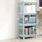 Contemporary Style Bookshelf Plastic Open Back Bookcase for Home Office 18.1"L x 9.8"W x 38.2"H Blue Clearhalo 'Bookcases' 'furn' 'furn_bookcases' 'Furniture' 'furniture_bookcases' 'Office Furniture' 5074101