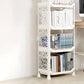 Contemporary Style Bookshelf Plastic Open Back Bookcase for Home Office 18.1"L x 9.8"W x 38.2"H White Clearhalo 'Bookcases' 'furn' 'furn_bookcases' 'Furniture' 'furniture_bookcases' 'Office Furniture' 5074108