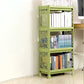 Contemporary Style Bookshelf Plastic Open Back Bookcase for Home Office 18.1"L x 9.8"W x 38.2"H Green Clearhalo 'Bookcases' 'furn' 'furn_bookcases' 'Furniture' 'furniture_bookcases' 'Office Furniture' 5074112