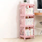 Contemporary Style Bookshelf Plastic Open Back Bookcase for Home Office 14.2"L x 9.4"W x 38.2"H Pink Clearhalo 'Bookcases' 'furn' 'furn_bookcases' 'Furniture' 'furniture_bookcases' 'Office Furniture' 5074114