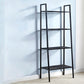 Modern Metal Ladder Bookshelf Vertical Open Bookshelf for Living Room 23.6"L x 13.8"W x 58.3"H Black Clearhalo 'Bookcases' 'furn' 'furn_bookcases' 'Furniture' 'furniture_bookcases' 'Office Furniture' 5074125
