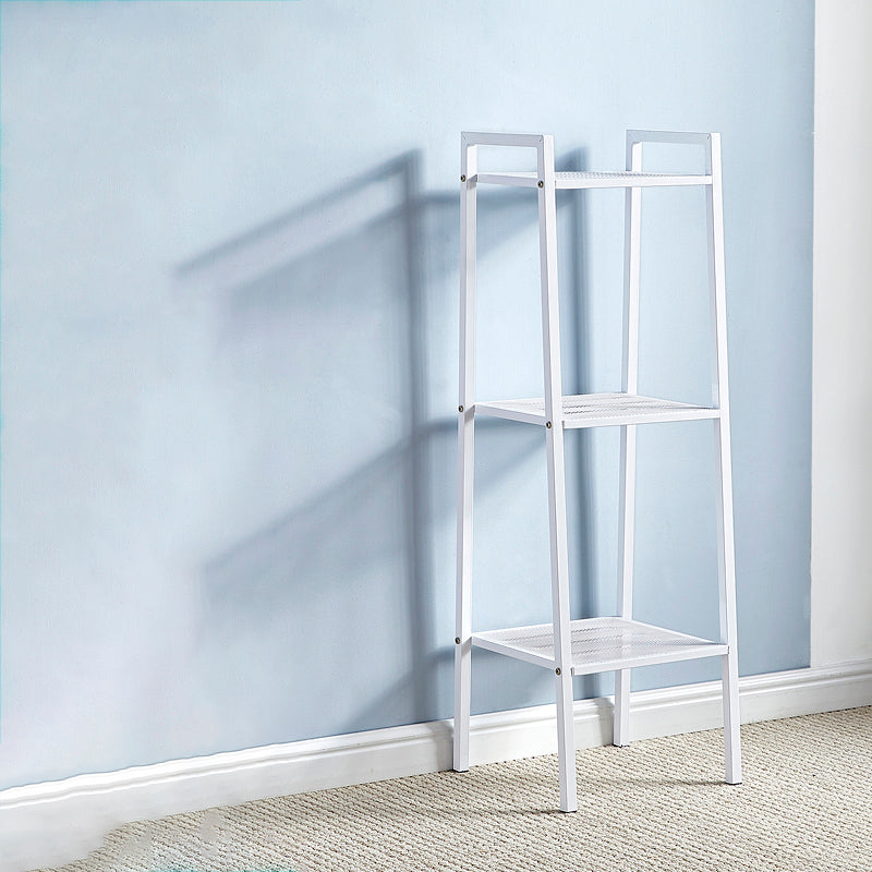 Modern Metal Ladder Bookshelf Vertical Open Bookshelf for Living Room 13.8"L x 13.8"W x 43.3"H White Clearhalo 'Bookcases' 'furn' 'furn_bookcases' 'Furniture' 'furniture_bookcases' 'Office Furniture' 5074127