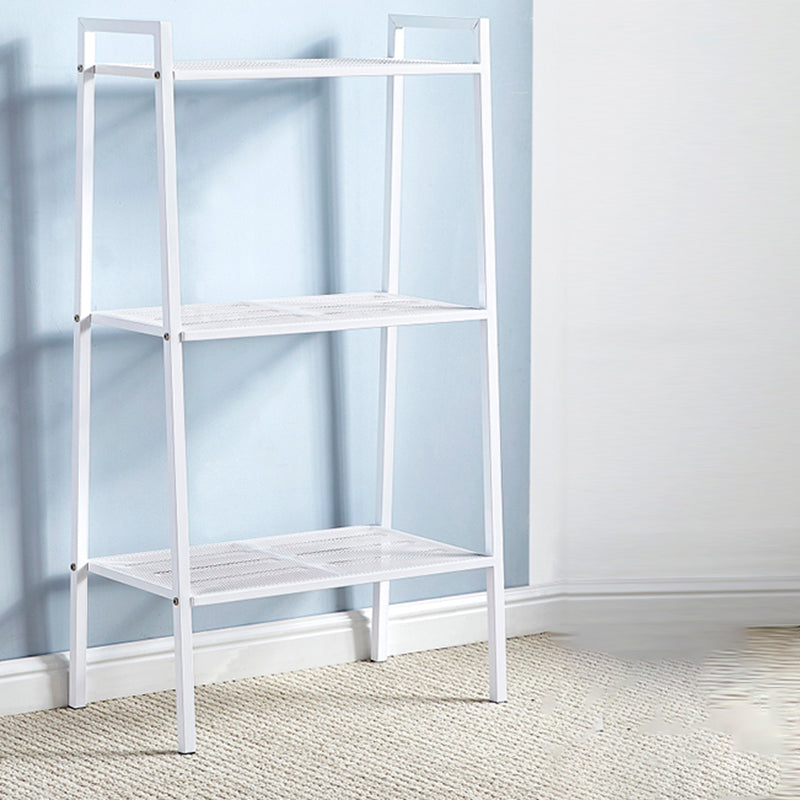 Modern Metal Ladder Bookshelf Vertical Open Bookshelf for Living Room 24"L x 14"W x 43"H White Clearhalo 'Bookcases' 'furn' 'furn_bookcases' 'Furniture' 'furniture_bookcases' 'Office Furniture' 5074128