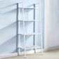 Modern Metal Ladder Bookshelf Vertical Open Bookshelf for Living Room 23.6"L x 13.8"W x 58.3"H White Clearhalo 'Bookcases' 'furn' 'furn_bookcases' 'Furniture' 'furniture_bookcases' 'Office Furniture' 5074132