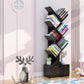 Scandinavian Style Shelf Bookcase Closed Back Bookcase for Office and Home 13.5"L x 7.9"W x 48.1"H Black Drawers Clearhalo 'Bookcases' 'furn' 'furn_bookcases' 'Furniture' 'furniture_bookcases' 'Office Furniture' 5074164