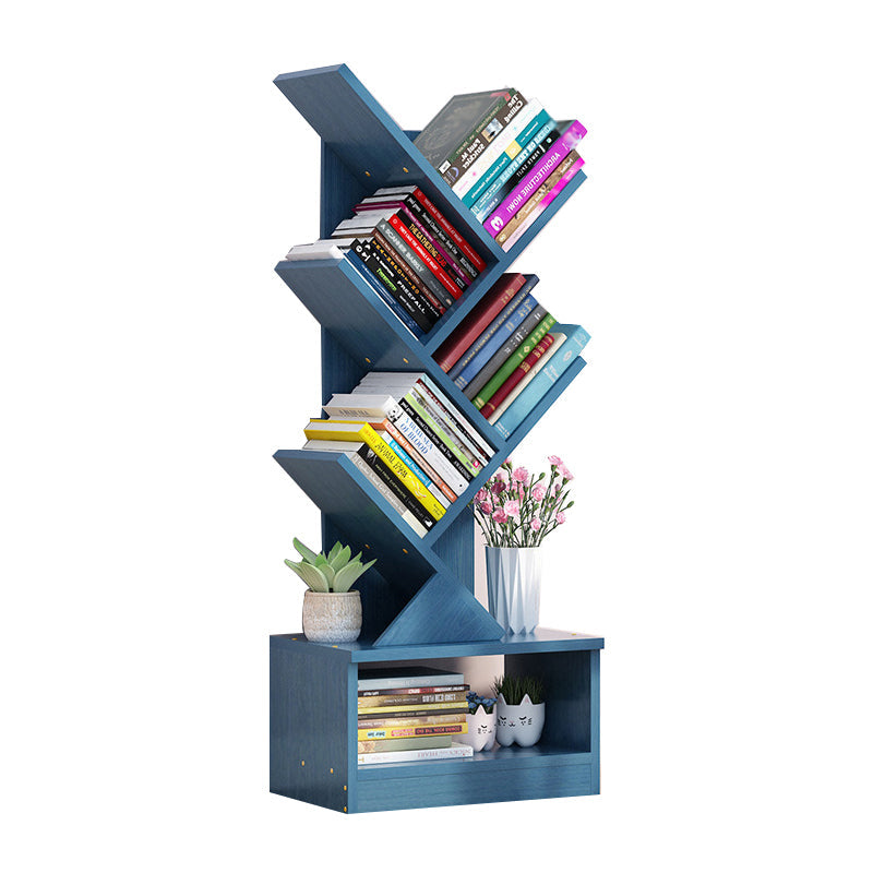 Scandinavian Style Shelf Bookcase Closed Back Bookcase for Office and Home 13.5"L x 7.9"W x 37.9"H Blue No Drawer Clearhalo 'Bookcases' 'furn' 'furn_bookcases' 'Furniture' 'furniture_bookcases' 'Office Furniture' 5074169